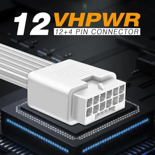 COMeap 16 Pin to Dual 8 Pin PCIe Conversion GPU Power Cable 30cm (11.8in) White | 600W Rated Power thumbnail 2