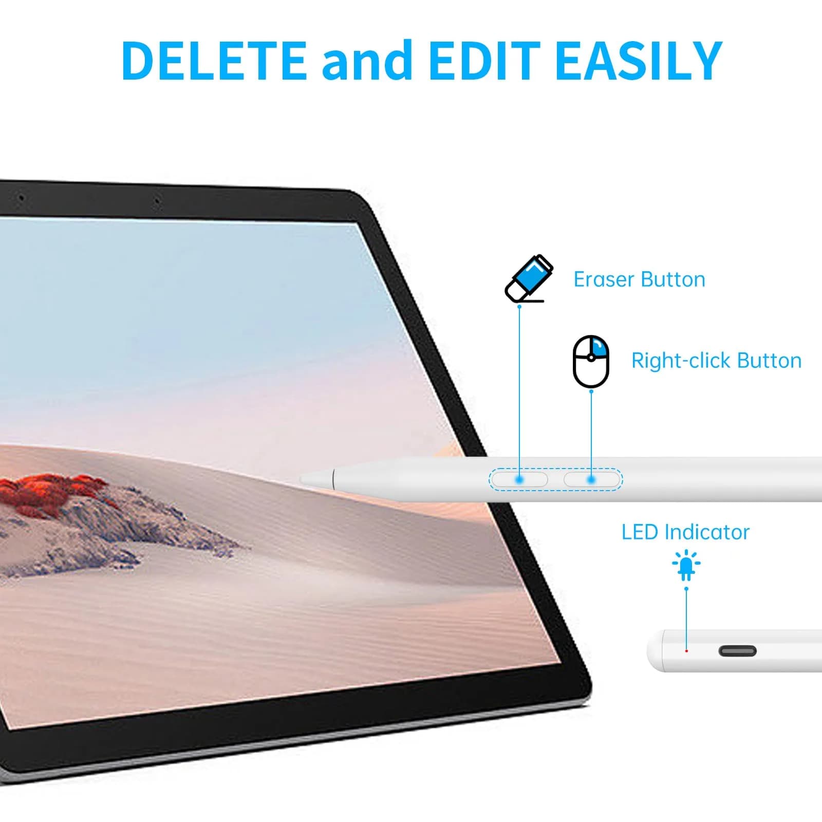 hacey Rechargeable MPP 2.0 Stylus Pen with 4096 Pressure & Tilt Sensitivity | Compatible with HP Laptops - view 6