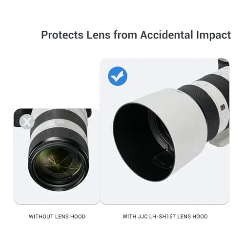 JJC ALC-SH167 Lens Hood Shade for Sony FE 70-200mm F2.8 GM OSS II Lens with 77mm Filter Access | Reversible Bayonet Mount thumbnail 6