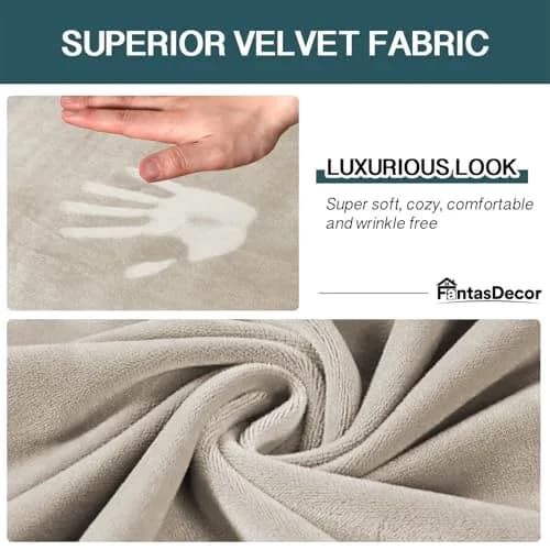 FantasDecor 4 Piece Velvet Sofa Couch Covers Large | All-Round Protection & Elegant Look thumbnail 3