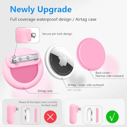 Meletoon Waterproof AirTag Holder for Kids - 4 Pack Cute Cartoon Silicone Case with Safety Pin | Hidden Tracker for Clothes, Luggage, Shoes, Backpack thumbnail 7