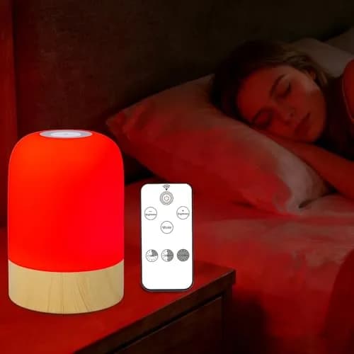 Aoife 670nm Red Light Bedside Lamp 9.0 cm (3.54 in) | 4 Color Modes with Remote Control thumbnail 1