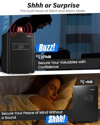 kavey 2.5 Cub Safe Box Large Home Safe with Fireproof Waterproof Bag | Dual Alarm Touch Screen thumbnail 7
