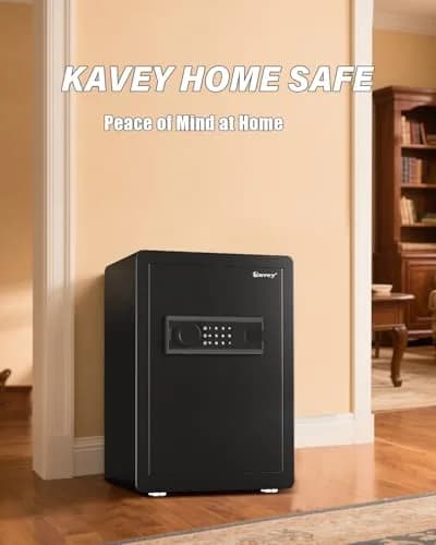 kavey 2.5 Cub Safe Box Large Home Safe with Fireproof Waterproof Bag | Dual Alarm Touch Screen thumbnail 8