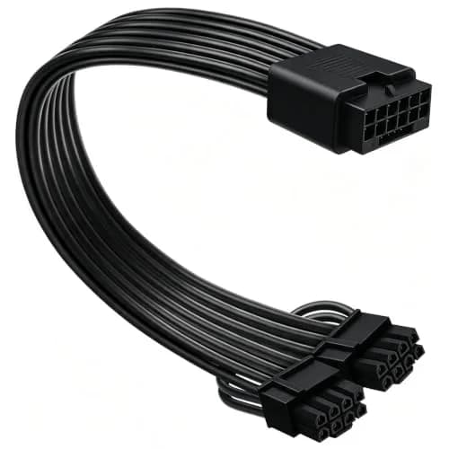 COMeap 16 Pin to Dual 8 Pin PCIe Conversion Cable 30cm (11.8in) Black | Powers High-End GPUs thumbnail 1