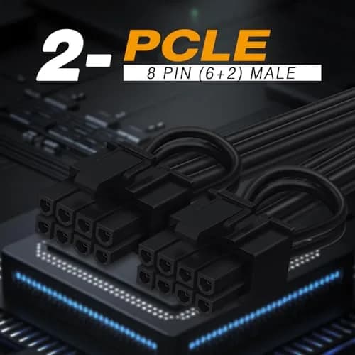 COMeap 16 Pin to Dual 8 Pin PCIe Conversion Cable 30cm (11.8in) Black | Powers High-End GPUs thumbnail 3