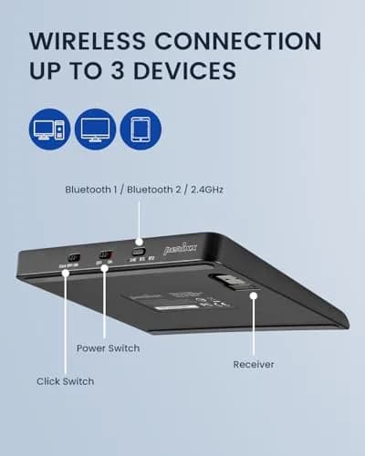 Perixx PERIPAD-706 Wireless Touchpad for Windows | Multi-Device Bluetooth & USB-C Rechargeable thumbnail 3