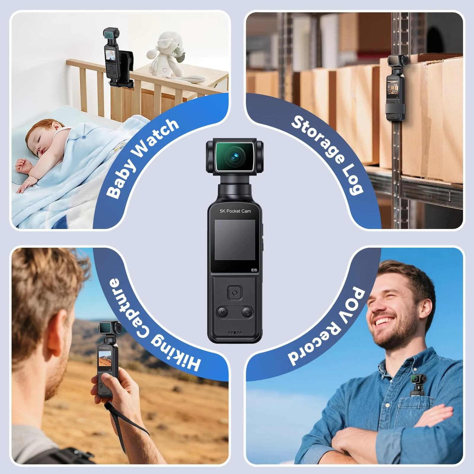 BOBLOV W5 5K Body Camera with 128GB Storage | 4K/60FPS EIS Stabilization for Vlogging & Meetings - view 6