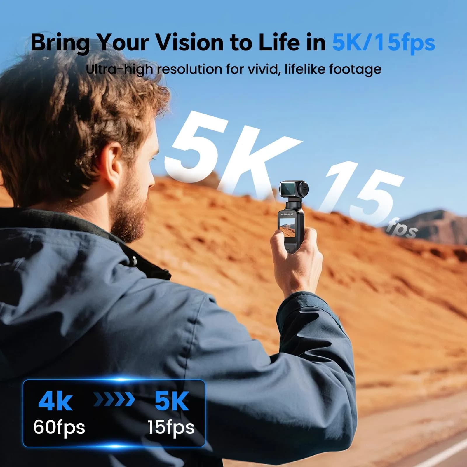 BOBLOV W5 5K Body Camera with 128GB Storage | 4K/60FPS EIS Stabilization for Vlogging & Meetings - view 2