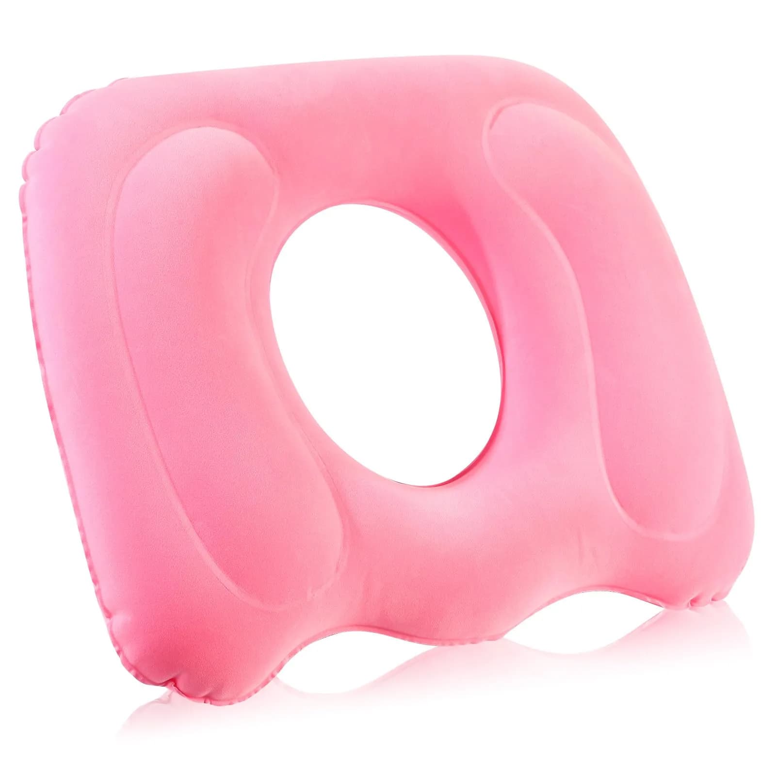 Leinuosen Pink Inflatable Seat Cushion 46cm x 40cm x 12cm (18.1" x 15.7" x 4.7") | Comfortable & Portable for All-Day Sitting — Pink