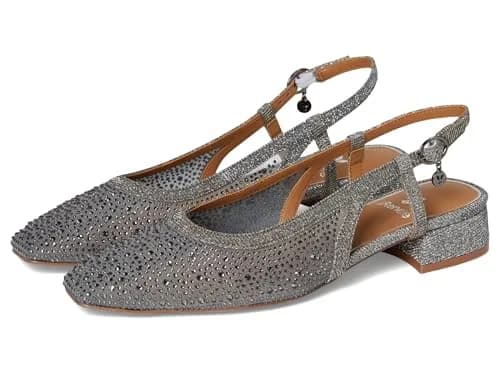 J. Reneé Layton Pewter Women's Pump 9 M | Square Toe, Mesh Upper, 1 Inch Block Heel thumbnail 1