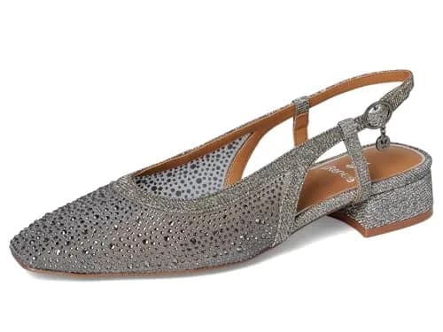 J. Reneé Layton Pewter Women's Pump 9 M | Square Toe, Mesh Upper, 1 Inch Block Heel thumbnail 9