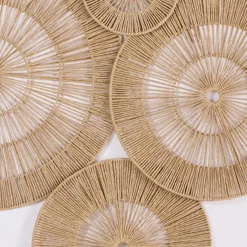 Mokof 7 Pack Handwoven Boho Baskets Wall Decor Set | 17.8 cm - 43.2 cm (7"-17") Diameter thumbnail 5