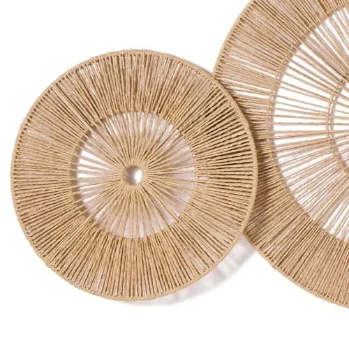 Mokof 7 Pack Handwoven Boho Baskets Wall Decor Set | 17.8 cm - 43.2 cm (7"-17") Diameter thumbnail 6