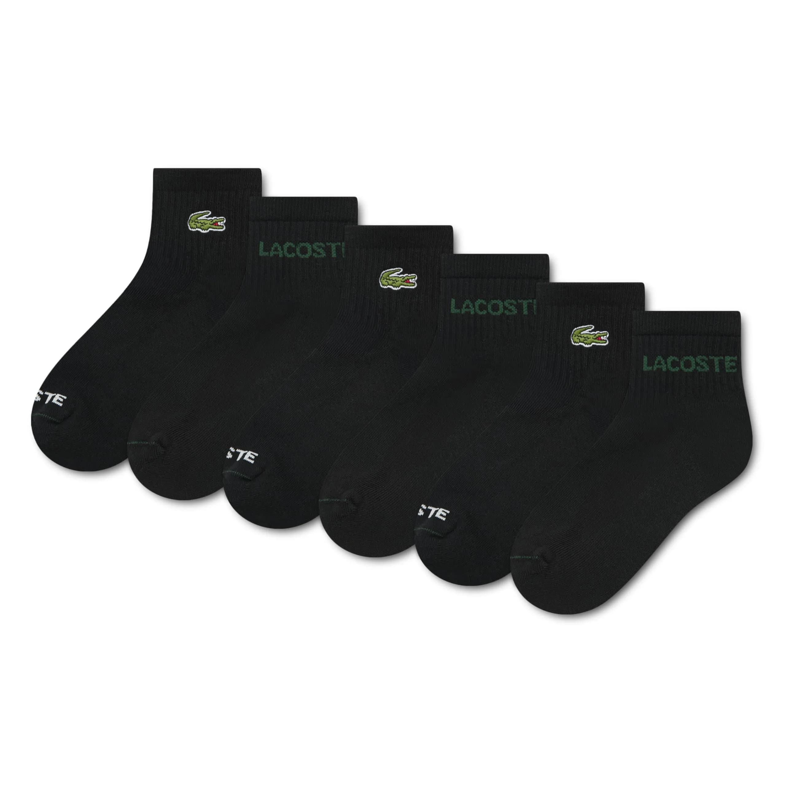 Lacoste Fashion 6-Pack Knit Everyday Socks | Premium Organic Cotton Comfort for Kids — 6-Pack