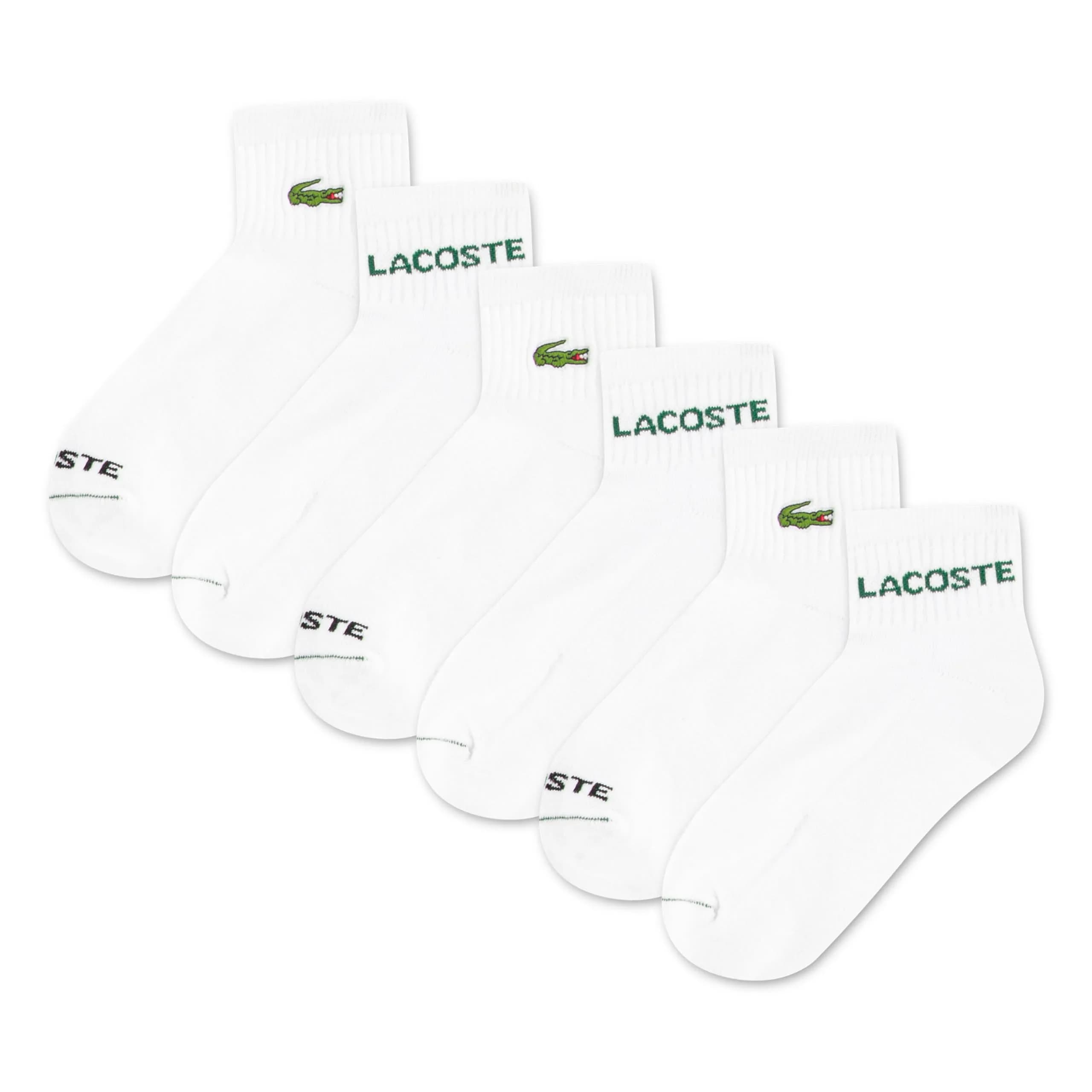 Lacoste Fashion 6-Pack Knit Everyday Socks | Premium Organic Cotton Comfort for Kids — 6-Pack