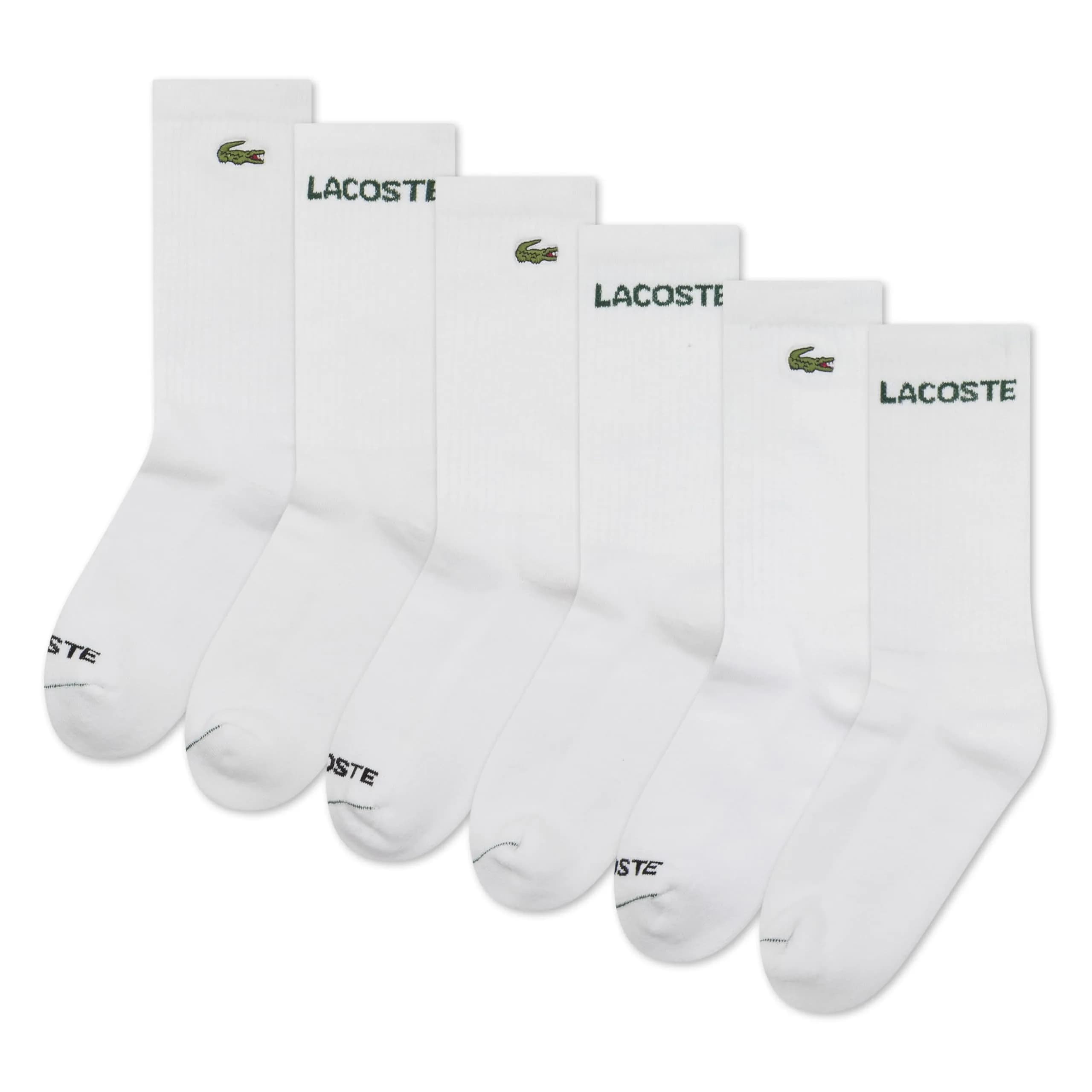Lacoste Kids Socks 6-Pack Knit Everyday | Premium Comfort & Heritage Crocodile (70-120 chars) — 6-Pack