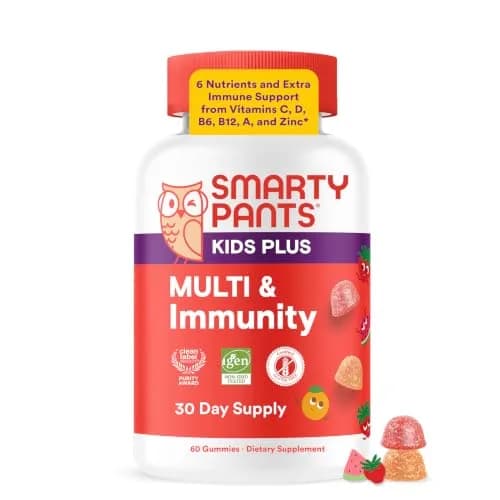 SmartyPants Kids Plus Multi & Immunity Multivitamin Gummies 60 Gummies | Supports Growth & Immunity in Delicious Flavors thumbnail 1