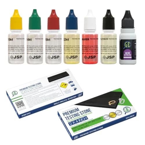 Gemtone Gold Silver Platinum Jewelry Testing Kit with 6 JSP Solutions & Test Bars | 10K-24K Purity Testing thumbnail 3