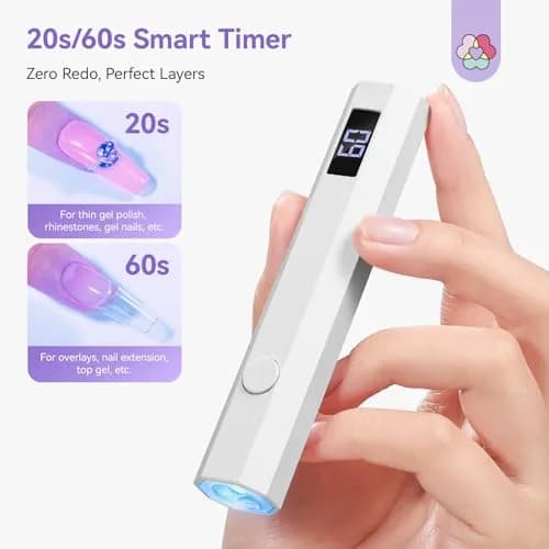 SAVILAND HandHeld UV Light for Nail Portable Rechargeable Nail Lamp Silver | Cures Gel Polish Fast & Evenly thumbnail 4