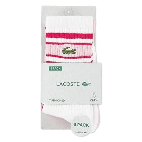 Lacoste Kids Socks 3-Pack Knit Everyday Socks | Premium Organic Cotton Comfort (Big Kid) thumbnail 2