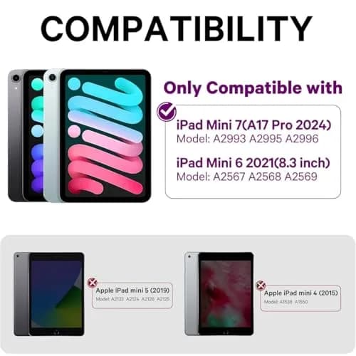 GreenLaw 360° Rotating Keyboard Case for iPad mini 7 & Mini 6 | Touchpad & Backlit, Type-C Rechargeable, Starlight thumbnail 2