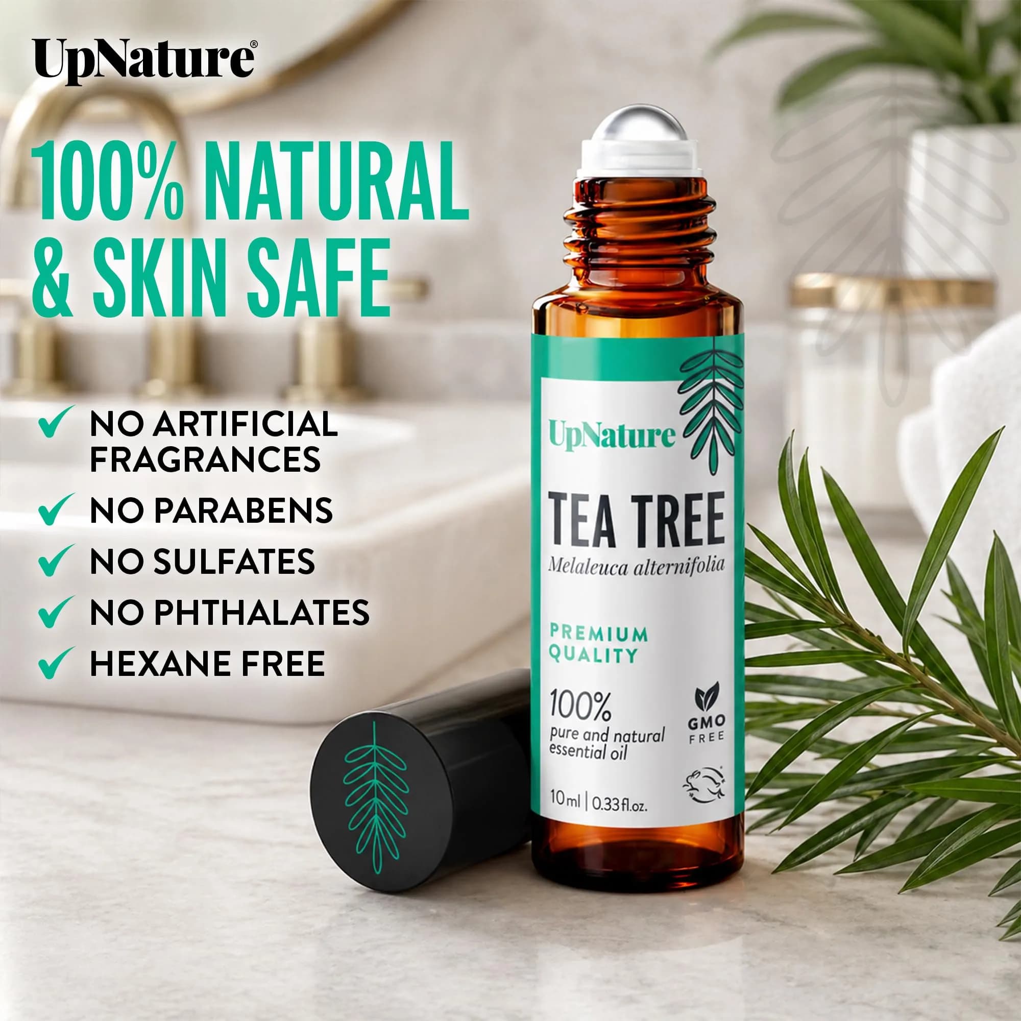 UpNature Tea Tree Oil Roll On 9.8ml (0.33 Fl Oz) | Natural Skin & Hair Care thumbnail 3