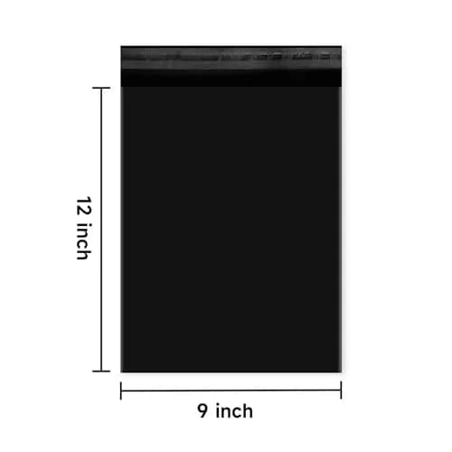 KKBESTPACK Black Poly Mailers 9x12 in (22.86cm x 30.48cm), 1000 Pcs | Bulk Shipping Envelopes for Clothing & Non-Fragile Items thumbnail 2