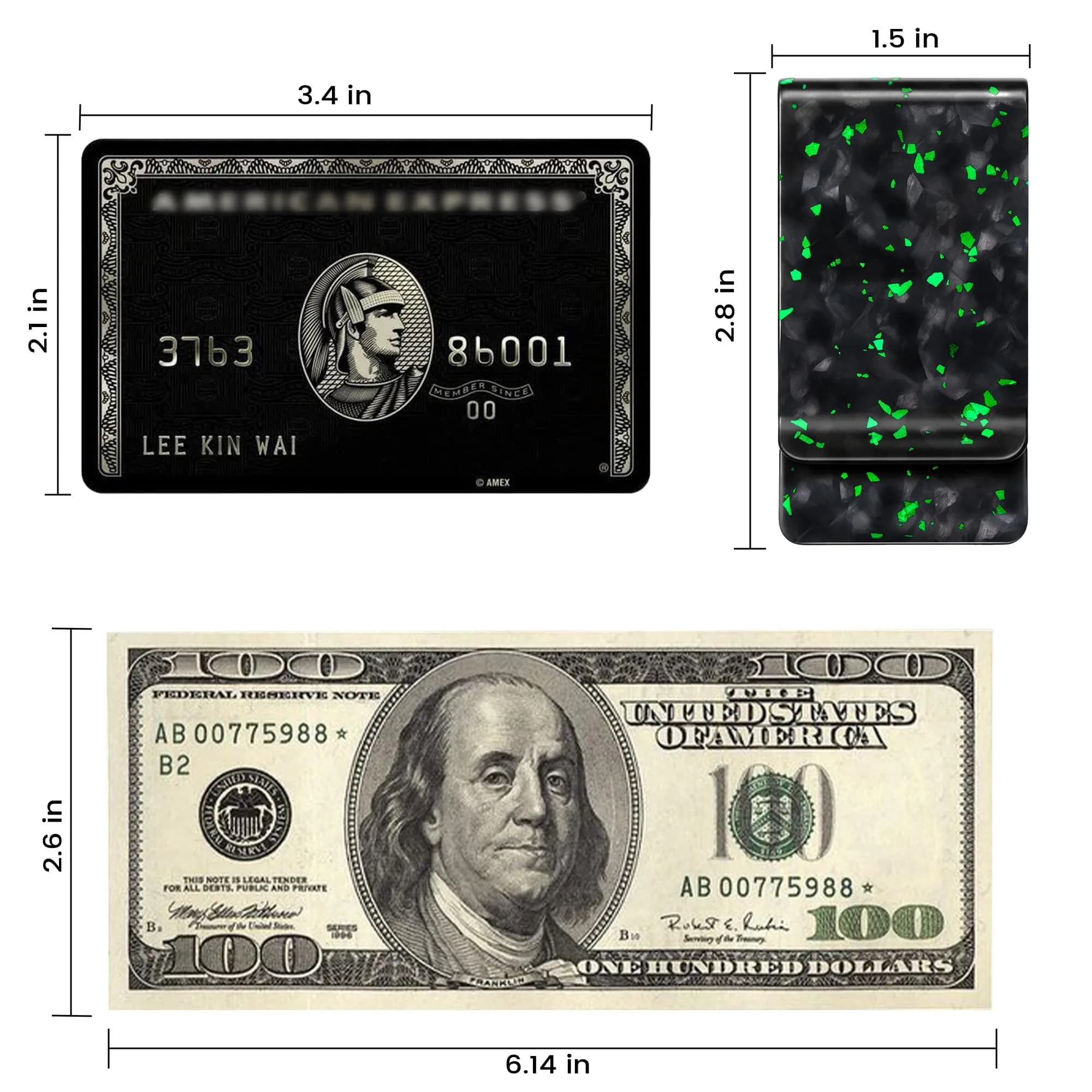 Travelambo Carbon Fiber Money Clip Wallet Minimalist Slim Card Holder | Lightweight & Durable - view 7