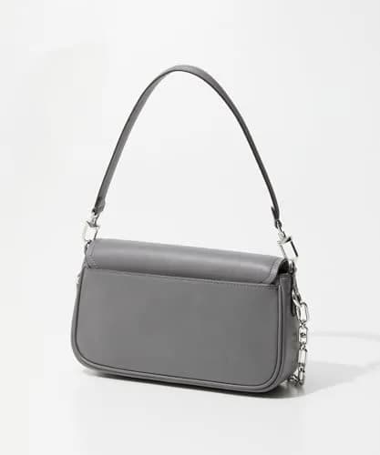 Michael Kors Shoulder Bag 30F2S7PC2L | Gray Leather Crossbody with Chain Strap thumbnail 2