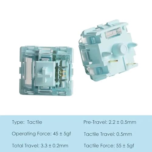 Akko V5 Creamy Blue Mechanical Keyboard Switches (45pcs) | Tactile Feel with Deep 'Thocky' Sound thumbnail 2