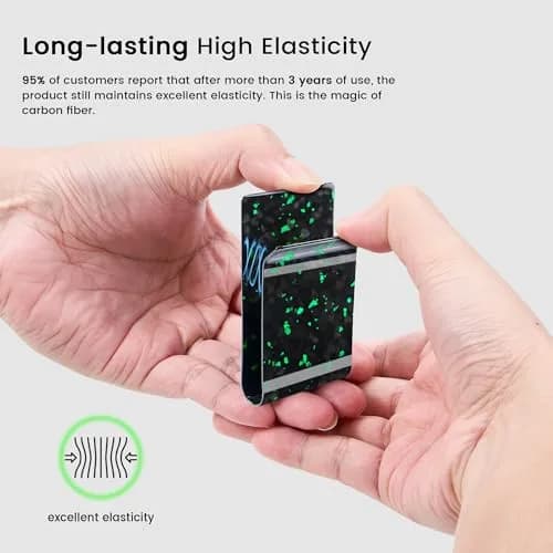 Travelambo Carbon Fiber Money Clip Wallet Minimalist Slim Card Holder | Holds 1-15 Cards thumbnail 7