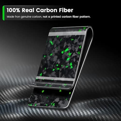Travelambo Carbon Fiber Money Clip Wallet Minimalist Slim Card Holder | Holds 1-15 Cards thumbnail 3