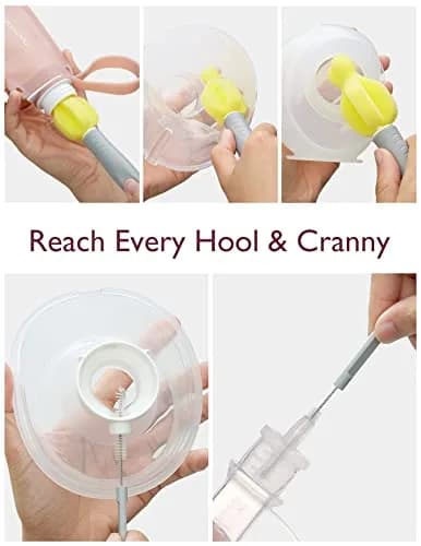 Momcozy M5 Cleaning Brush & Accessories Kit for Wearable Breast Pumps | Soft Silicone & Sponge Bristles thumbnail 2