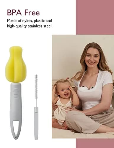 Momcozy M5 Cleaning Brush & Accessories Kit for Wearable Breast Pumps | Soft Silicone & Sponge Bristles thumbnail 3