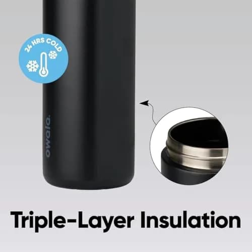 Owala FreeSip Insulated Water Bottle 710 mL (24 oz) Cranberry Parade | Keeps Cold 24 Hrs thumbnail 4