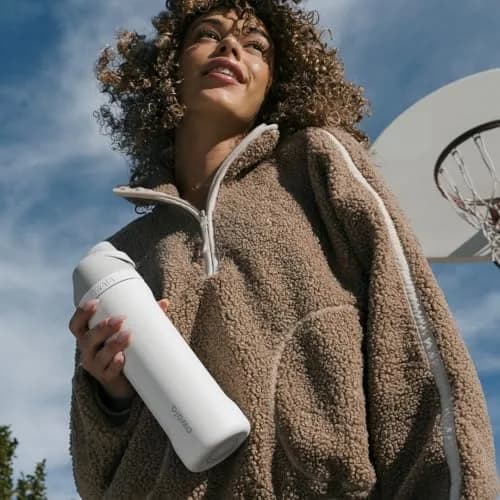Owala FreeSip Insulated Stainless Steel Water Bottle 710 mL (24 oz) Grey/Grey (Due North) | Keeps Cold 24 Hrs thumbnail 5