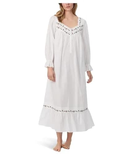 Eileen West Cotton Lawn Nightgown 50" Long Sleeve | Elegant, Breathable & Classic Fit thumbnail 1