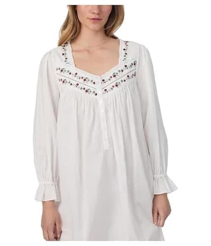 Eileen West Cotton Lawn Nightgown 50" Long Sleeve | Elegant, Breathable & Classic Fit thumbnail 4