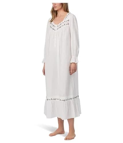 Eileen West Cotton Lawn Nightgown 50" Long Sleeve | Elegant, Breathable & Classic Fit thumbnail 2