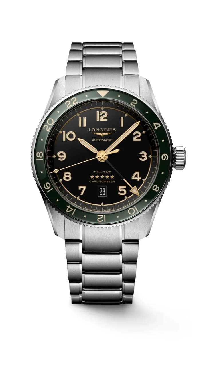 Longines Spirit Zulu Time 42MM Automatic Watch | Dual Time Zone, Silicon Balance Spring
