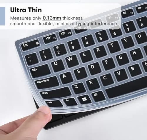 DAMMOMKO Black Silicone Keyboard Cover Skin for Dell KM5221W KM7321W KM520 KM720 thumbnail 5