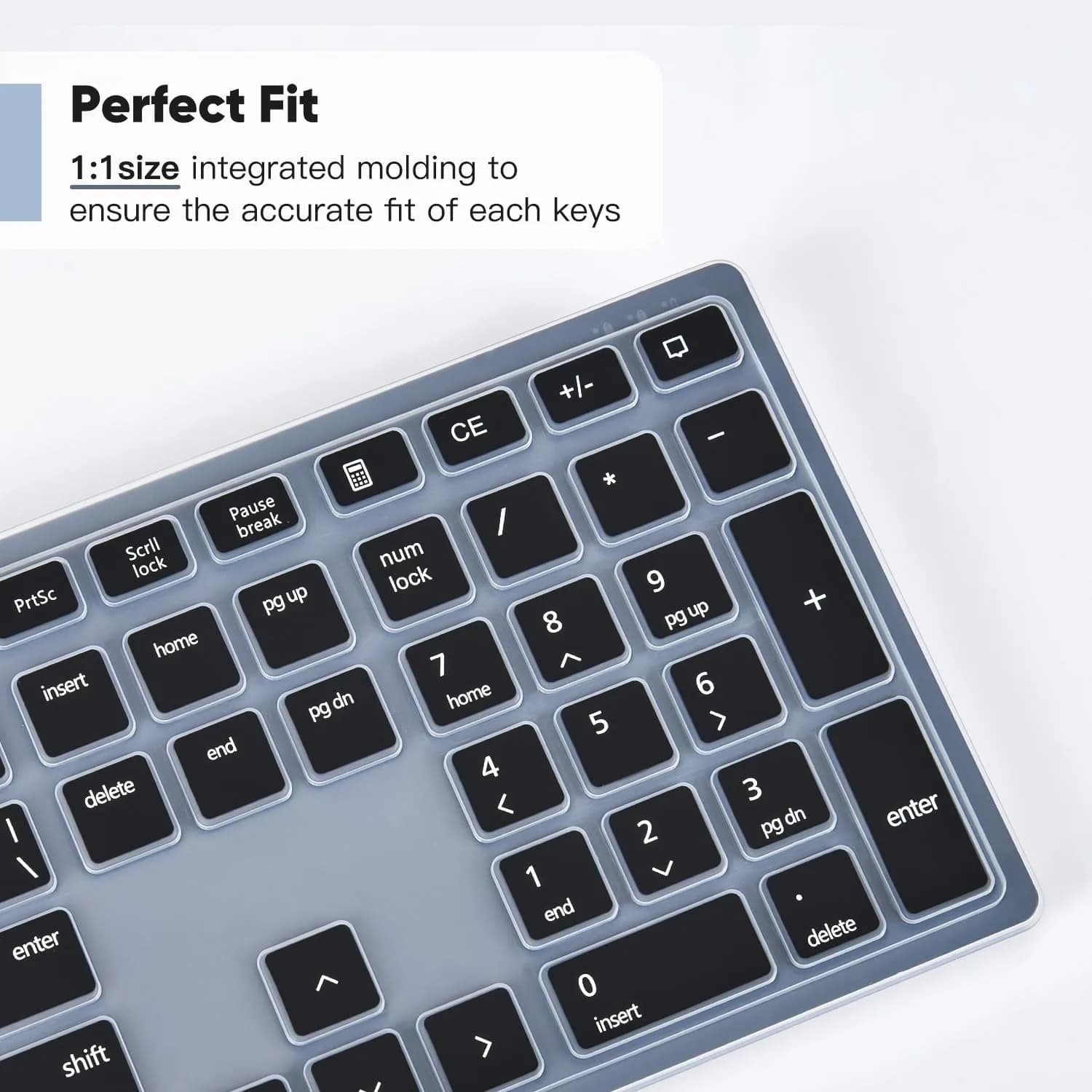 DAMMOMKO Black Silicone Keyboard Cover Skin for Dell KM5221W KM7321W KM520 KM720 - view 6