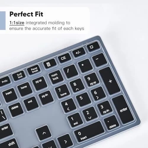 DAMMOMKO Black Silicone Keyboard Cover Skin for Dell KM5221W KM7321W KM520 KM720 thumbnail 6