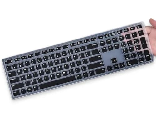 DAMMOMKO Black Silicone Keyboard Cover Skin for Dell KM5221W KM7321W KM520 KM720 thumbnail 1