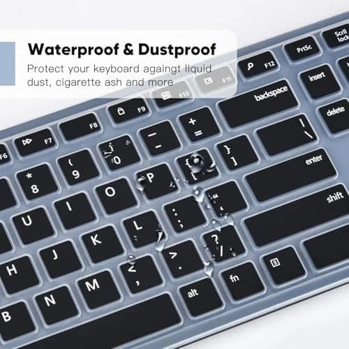 DAMMOMKO Black Silicone Keyboard Cover Skin for Dell KM5221W KM7321W KM520 KM720 thumbnail 7