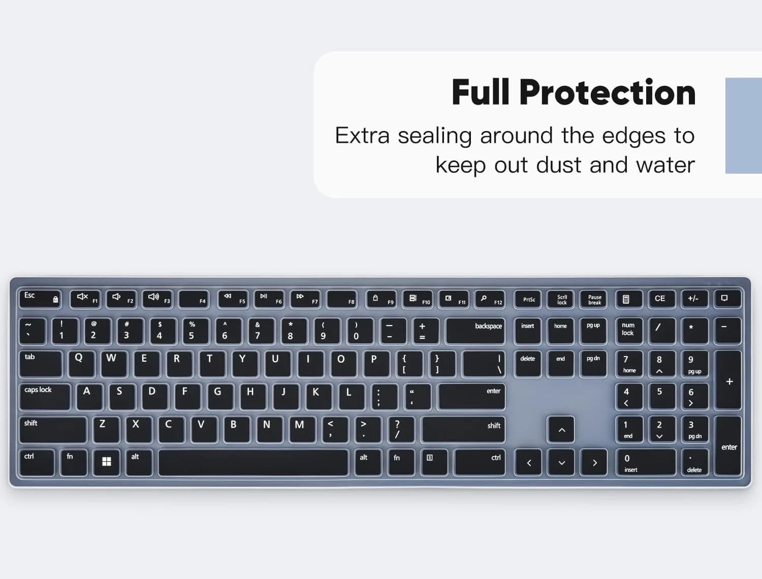 DAMMOMKO Black Silicone Keyboard Cover Skin for Dell KM5221W KM7321W KM520 KM720 - view 8