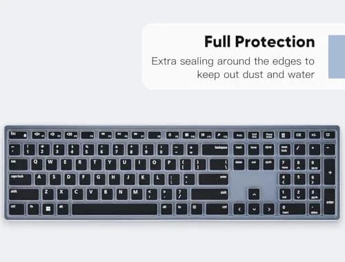DAMMOMKO Black Silicone Keyboard Cover Skin for Dell KM5221W KM7321W KM520 KM720 thumbnail 8