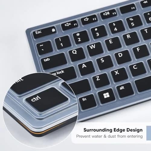 DAMMOMKO Black Silicone Keyboard Cover Skin for Dell KM5221W KM7321W KM520 KM720 thumbnail 3