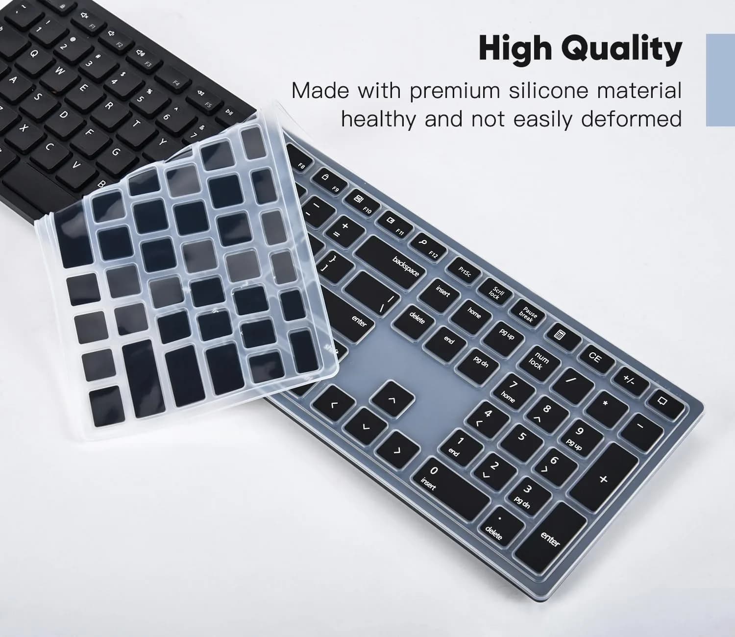 DAMMOMKO Black Silicone Keyboard Cover Skin for Dell KM5221W KM7321W KM520 KM720 - view 4